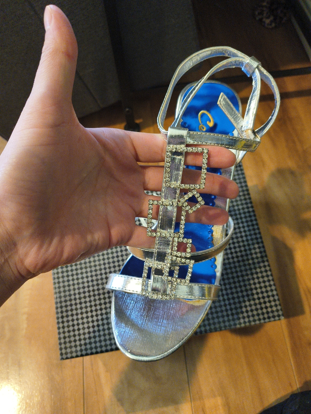 Vintage Y2k Silver Embellished Strappy Heels